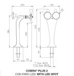 Tapzuil “Cobra Plus 2“ 5/8“ >2< (Messing)(LED)