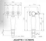 Tapzuil “Juliette“ 5/8“ >3< (Chroom)(MET LED)