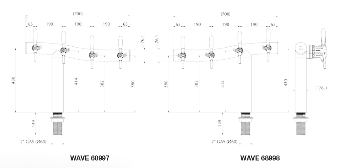 tapzuil wave r 4 58 met led